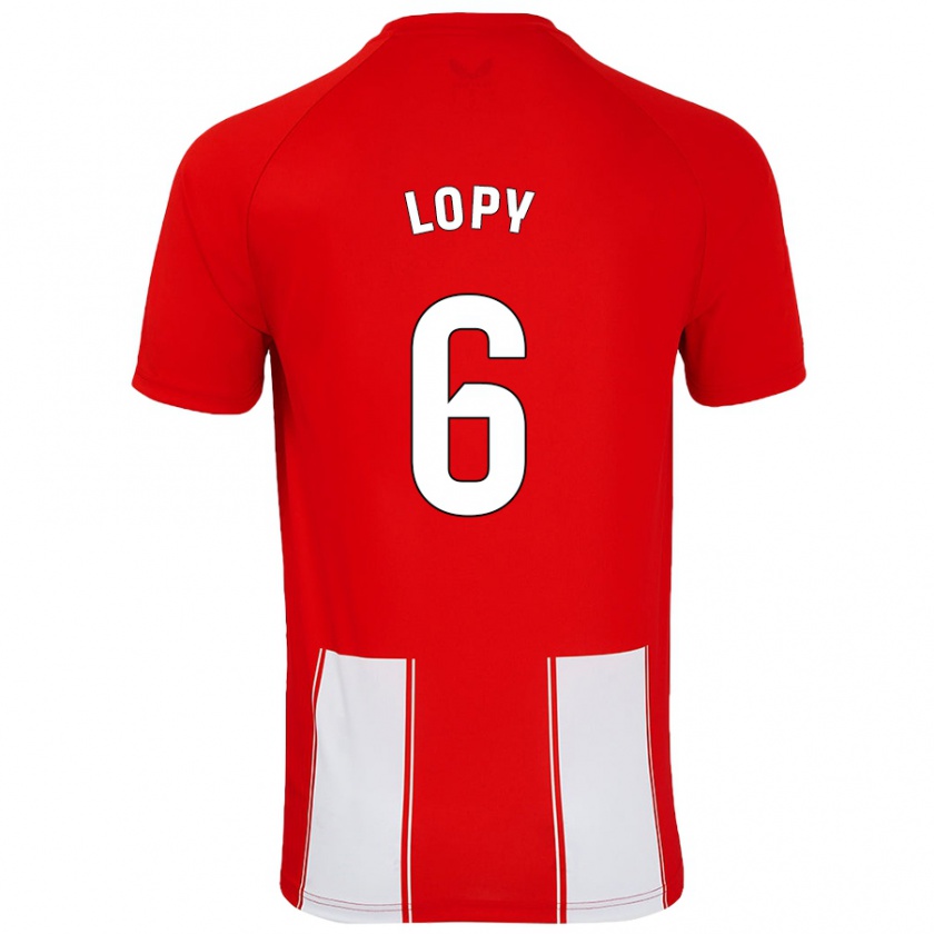 Kandiny Hombre Camiseta Dion Lopy #6 Rojo Blanco 1ª Equipación 2024/25 La Camisa Chile