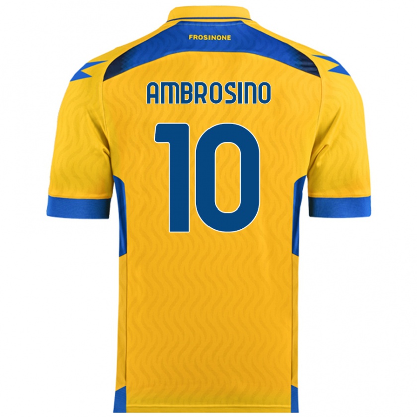 Kandiny Hombre Camiseta Giuseppe Ambrosino #10 Amarillo 1ª Equipación 2024/25 La Camisa Chile