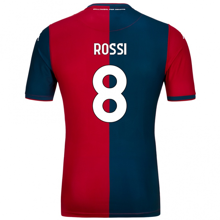 Kandiny Hombre Camiseta Gianluca Rossi #8 Rojo Azul Oscuro 1ª Equipación 2024/25 La Camisa Chile