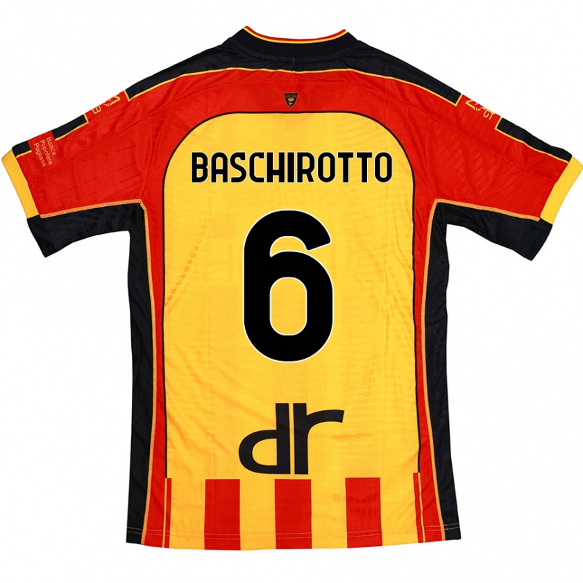 Kandiny Hombre Camiseta Federico Baschirotto #6 Amarillo Rojo 1ª Equipación 2024/25 La Camisa Chile