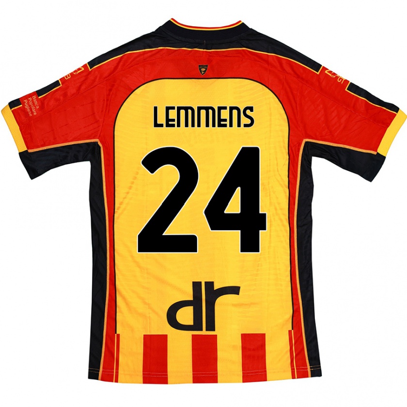 Kandiny Hombre Camiseta Mats Lemmens #24 Amarillo Rojo 1ª Equipación 2024/25 La Camisa Chile