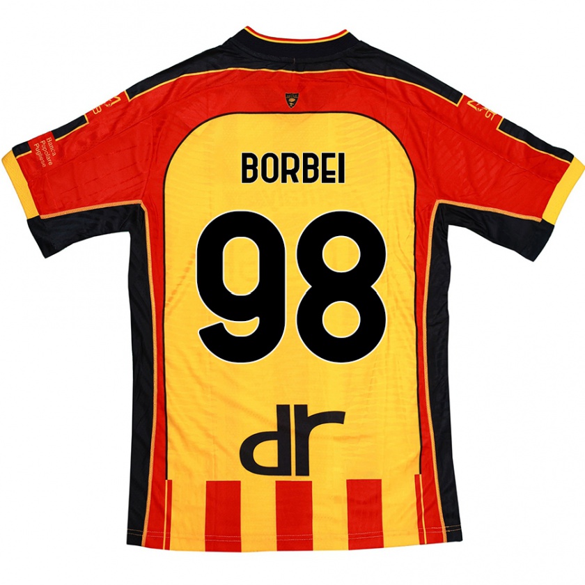 Kandiny Hombre Camiseta Alexandru Borbei #98 Amarillo Rojo 1ª Equipación 2024/25 La Camisa Chile