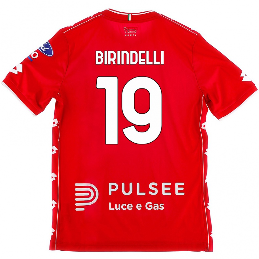 Kandiny Hombre Camiseta Samuele Birindelli #19 Rojo Blanco 1ª Equipación 2024/25 La Camisa Chile