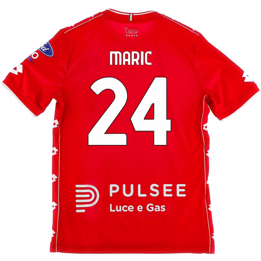 Kandiny Hombre Camiseta Mirko Maric #24 Rojo Blanco 1ª Equipación 2024/25 La Camisa Chile