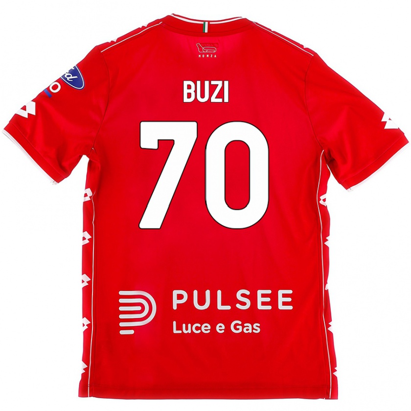 Kandiny Hombre Camiseta Luis Buzi #70 Rojo Blanco 1ª Equipación 2024/25 La Camisa Chile