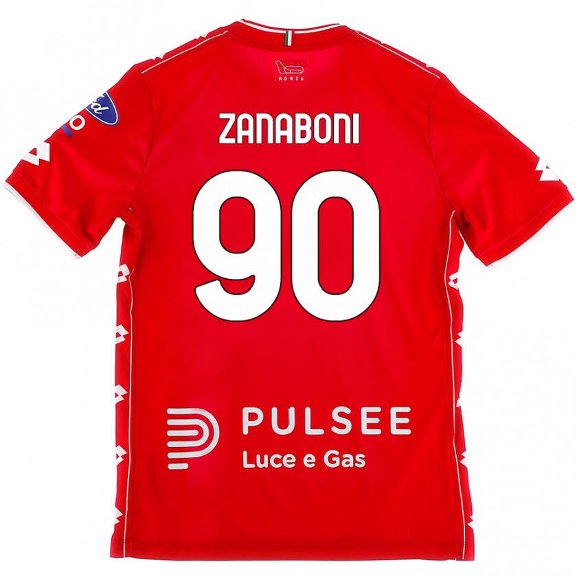 Kandiny Hombre Camiseta Emanuele Zanaboni #90 Rojo Blanco 1ª Equipación 2024/25 La Camisa Chile