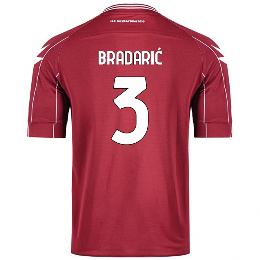 Kandiny Hombre Camiseta Domagoj Bradarić #3 Borgoña 1ª Equipación 2024/25 La Camisa Chile