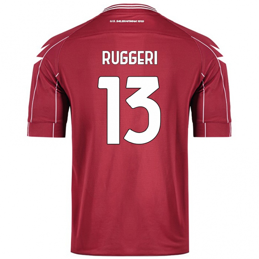 Kandiny Hombre Camiseta Fabio Ruggeri #13 Borgoña 1ª Equipación 2024/25 La Camisa Chile