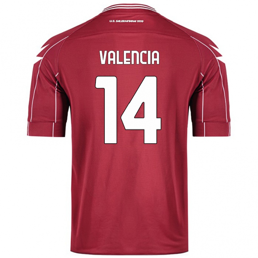 Kandiny Hombre Camiseta Diego Valencia #14 Borgoña 1ª Equipación 2024/25 La Camisa Chile