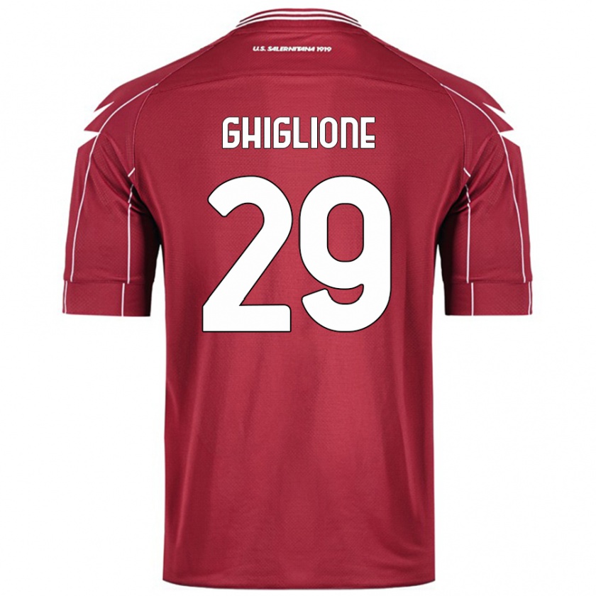 Kandiny Hombre Camiseta Paolo Ghiglione #29 Borgoña 1ª Equipación 2024/25 La Camisa Chile