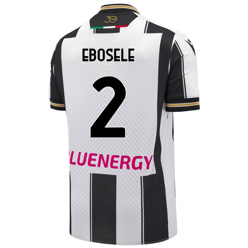 Kandiny Hombre Camiseta Festy Ebosele #2 Blanco Negro 1ª Equipación 2024/25 La Camisa Chile