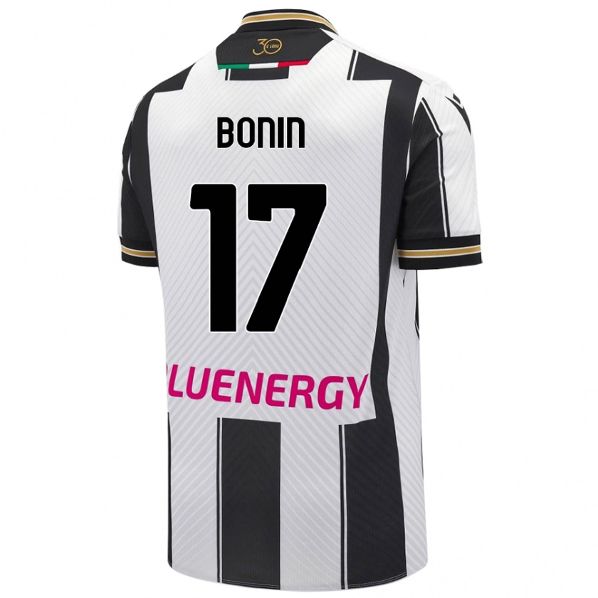 Kandiny Hombre Camiseta Luca Bonin #17 Blanco Negro 1ª Equipación 2024/25 La Camisa Chile