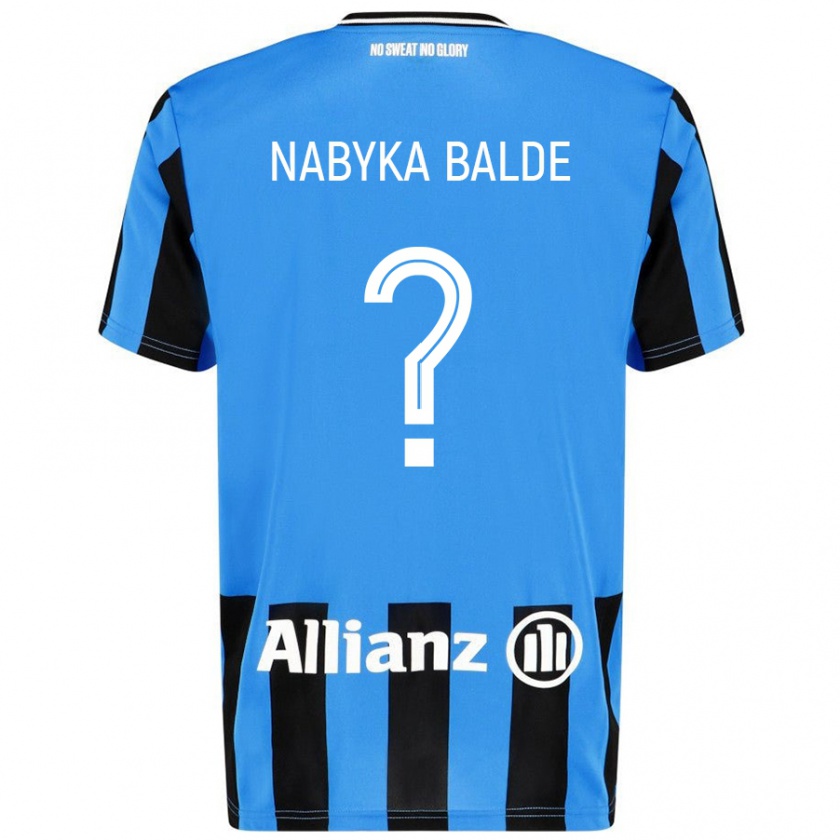 Kandiny Hombre Camiseta Mamadou Nabyka Balde #0 Azul Cielo Negro 1ª Equipación 2024/25 La Camisa Chile