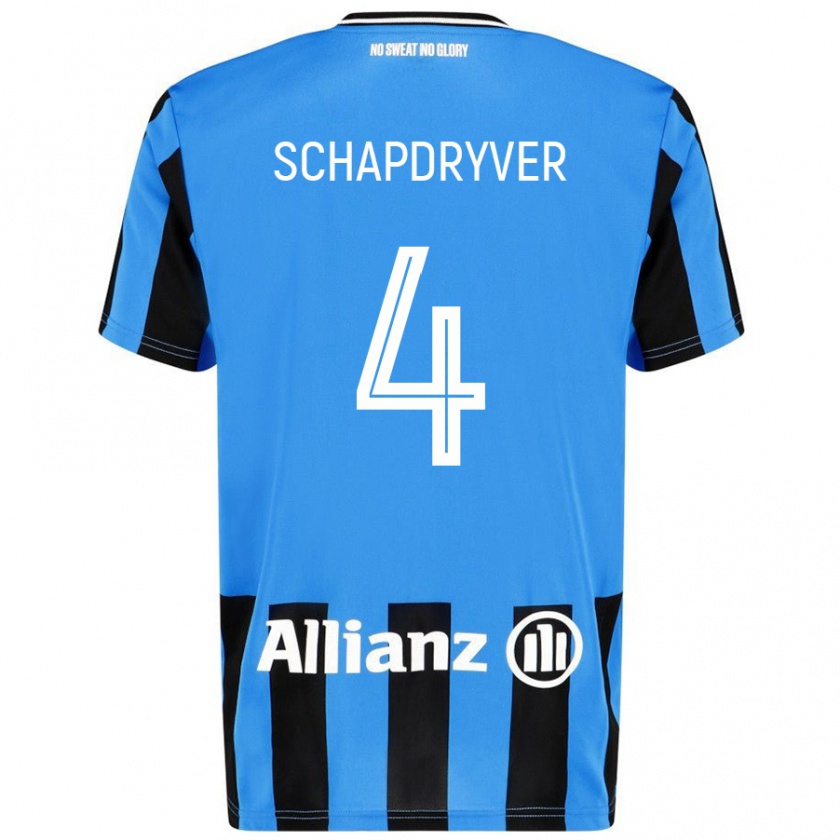 Kandiny Hombre Camiseta Emely Schapdryver #4 Azul Cielo Negro 1ª Equipación 2024/25 La Camisa Chile