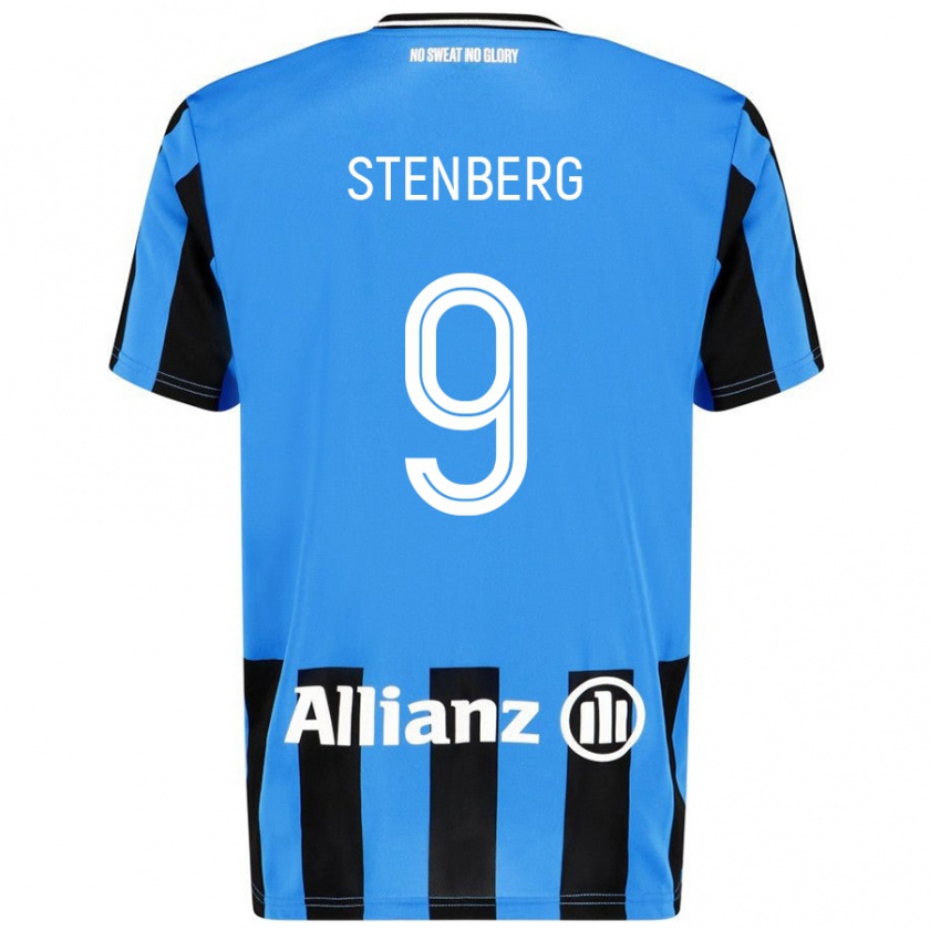 Kandiny Hombre Camiseta Hanna Stenberg #9 Azul Cielo Negro 1ª Equipación 2024/25 La Camisa Chile