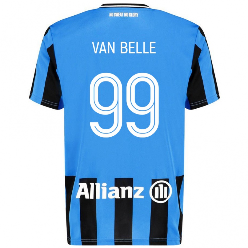 Kandiny Hombre Camiseta Lyndsey Van Belle #99 Azul Cielo Negro 1ª Equipación 2024/25 La Camisa Chile