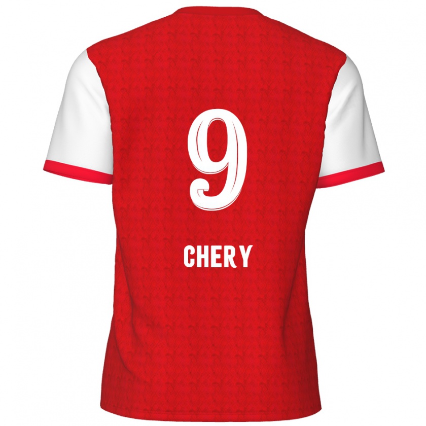 Kandiny Hombre Camiseta Tjaronn Chery #9 Rojo Blanco 1ª Equipación 2024/25 La Camisa Chile