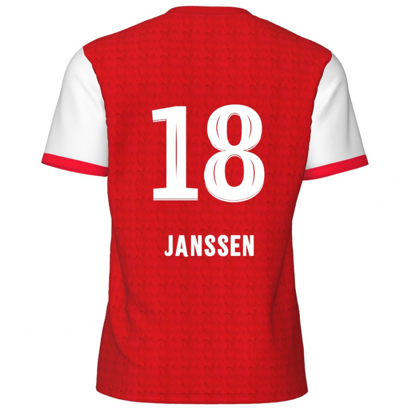 Kandiny Hombre Camiseta Vincent Janssen #18 Rojo Blanco 1ª Equipación 2024/25 La Camisa Chile