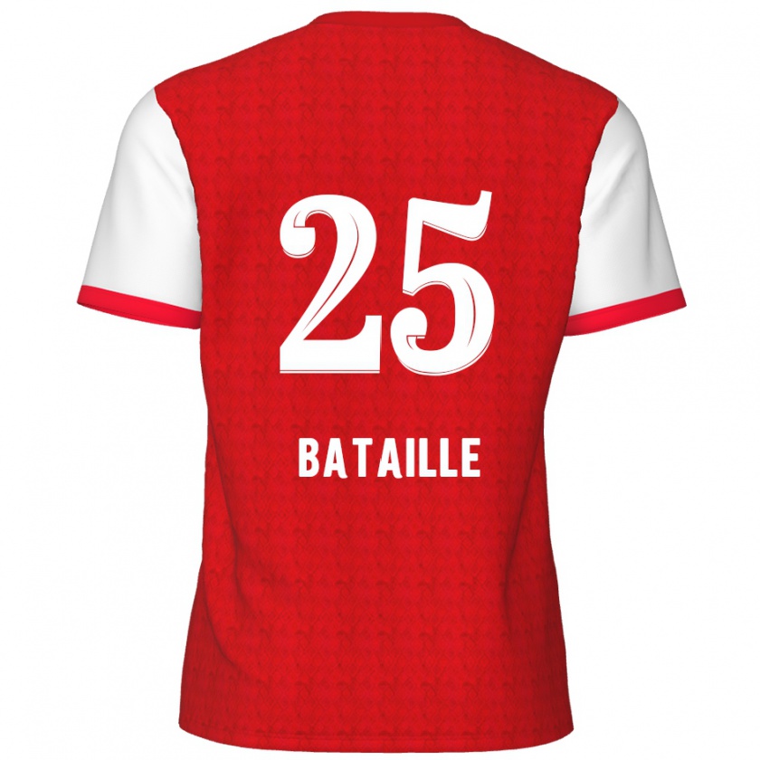 Kandiny Hombre Camiseta Jelle Bataille #25 Rojo Blanco 1ª Equipación 2024/25 La Camisa Chile