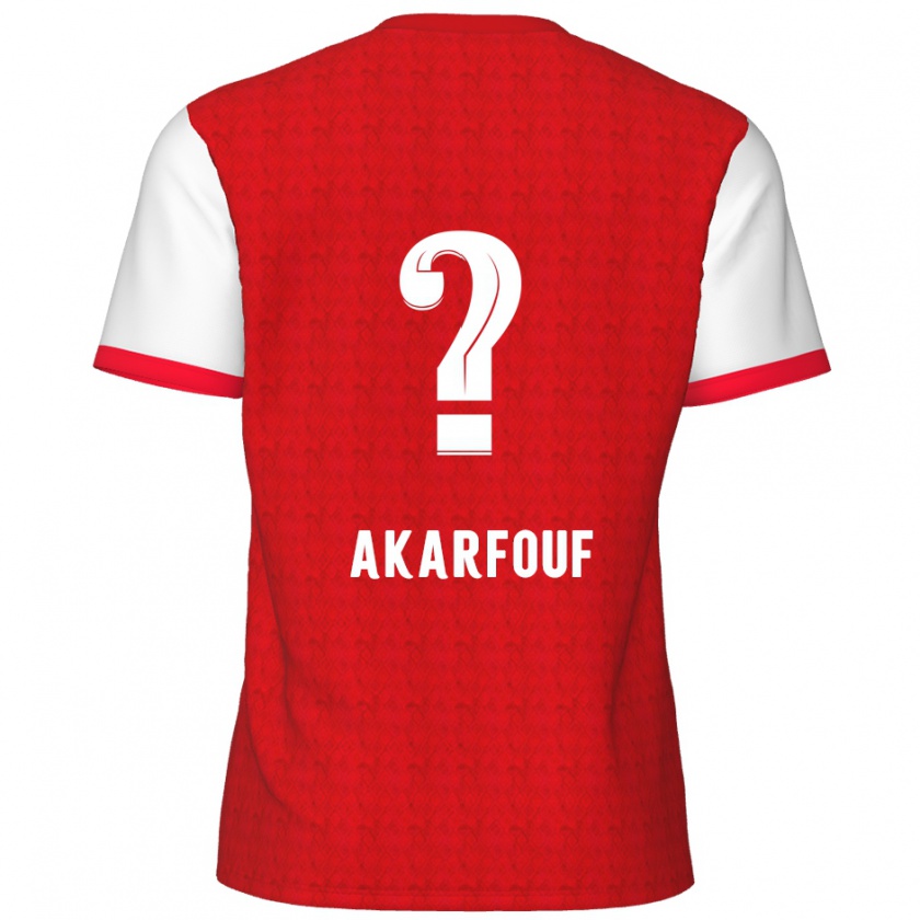 Kandiny Hombre Camiseta Hamza Akarfouf #0 Rojo Blanco 1ª Equipación 2024/25 La Camisa Chile