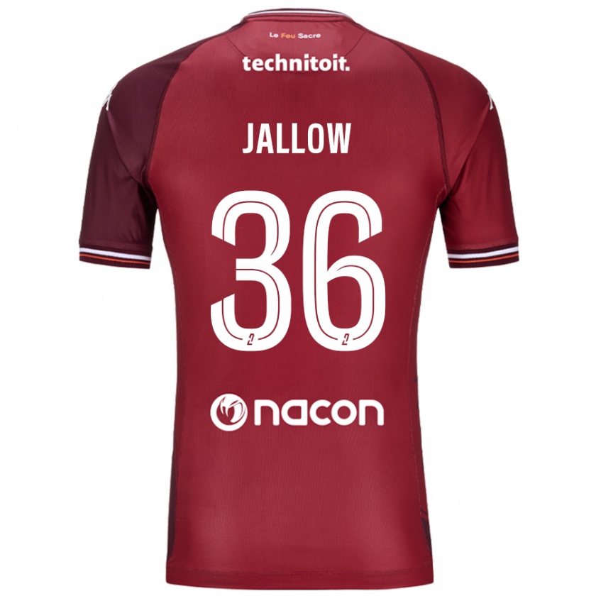 Kandiny Hombre Camiseta Ablie Jallow #36 Rojo Granata 1ª Equipación 2024/25 La Camisa Chile