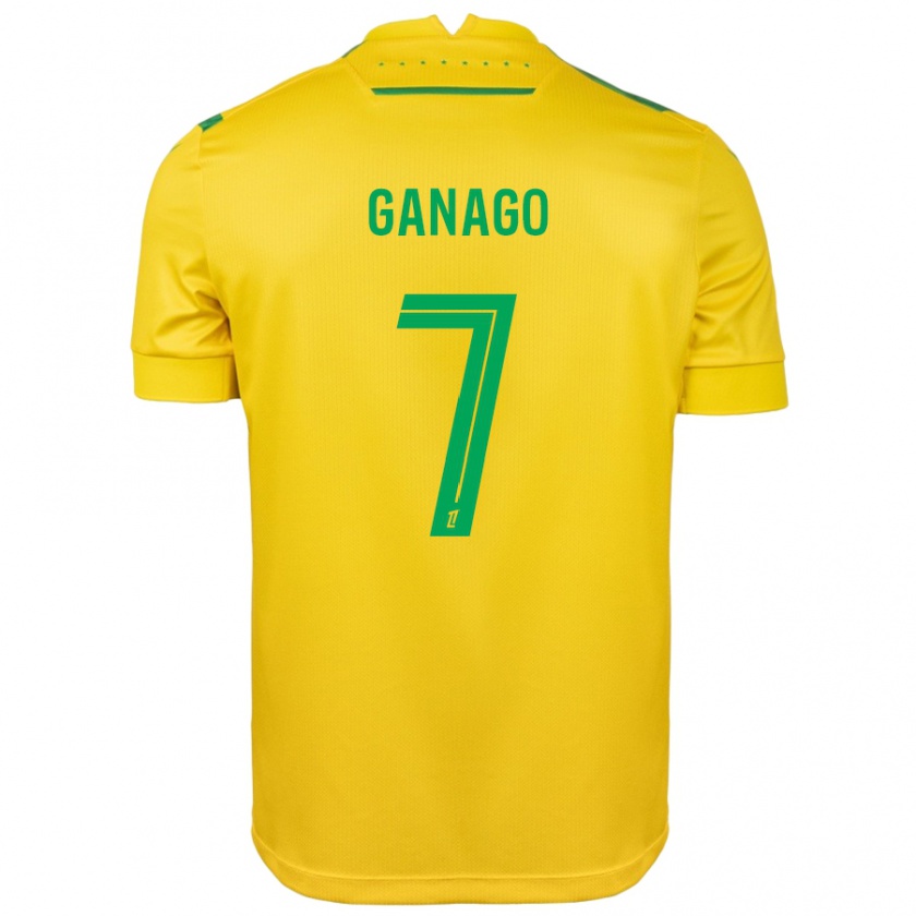 Kandiny Hombre Camiseta Ignatius Ganago #7 Amarillo Verde 1ª Equipación 2024/25 La Camisa Chile