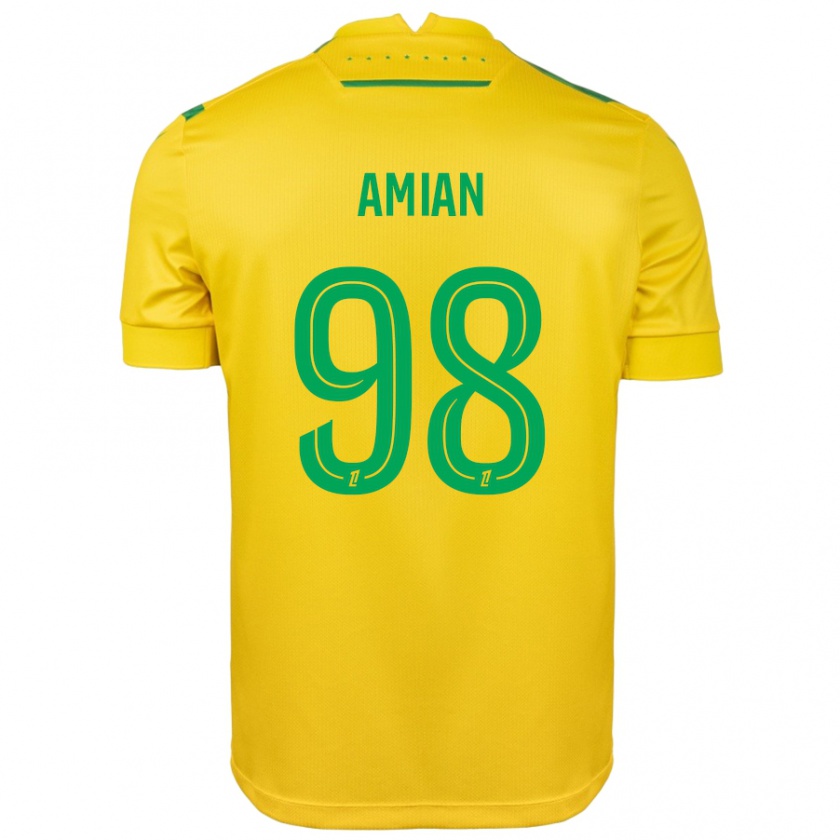 Kandiny Hombre Camiseta Kelvin Amian #98 Amarillo Verde 1ª Equipación 2024/25 La Camisa Chile