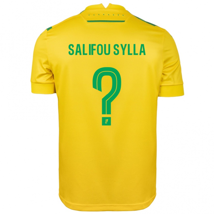 Kandiny Hombre Camiseta Salifou Sylla #0 Amarillo Verde 1ª Equipación 2024/25 La Camisa Chile