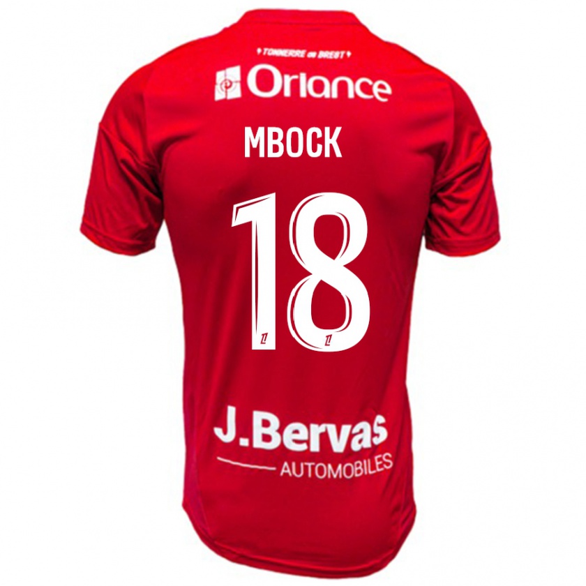 Kandiny Hombre Camiseta Hianga'a Mbock #18 Rojo Blanco 1ª Equipación 2024/25 La Camisa Chile