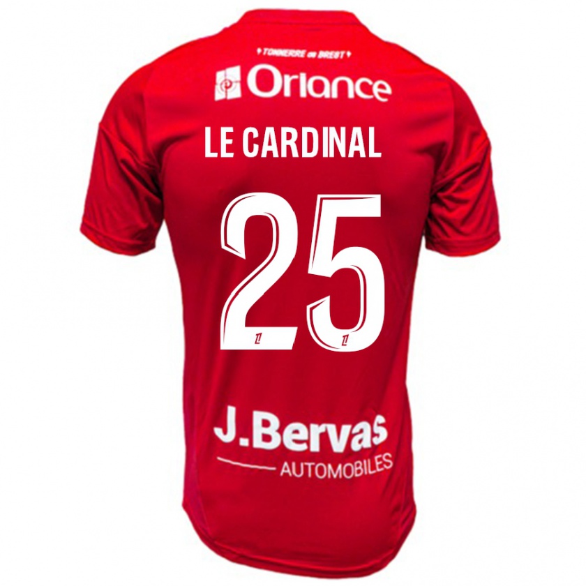 Kandiny Hombre Camiseta Julien Le Cardinal #25 Rojo Blanco 1ª Equipación 2024/25 La Camisa Chile