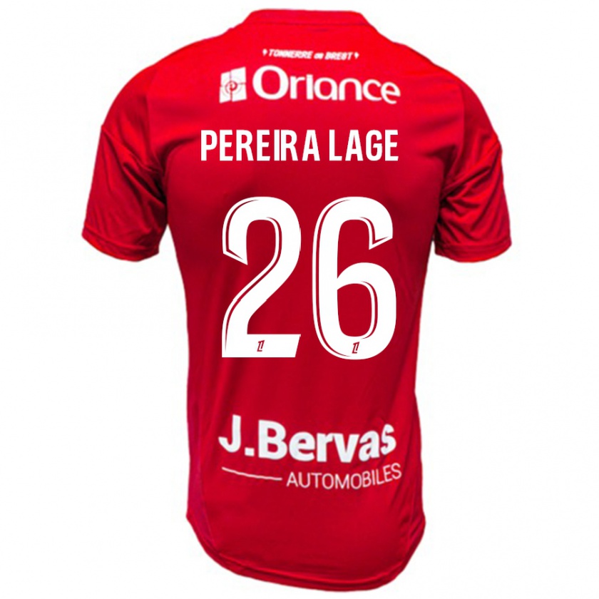 Kandiny Hombre Camiseta Mathias Pereira Lage #26 Rojo Blanco 1ª Equipación 2024/25 La Camisa Chile