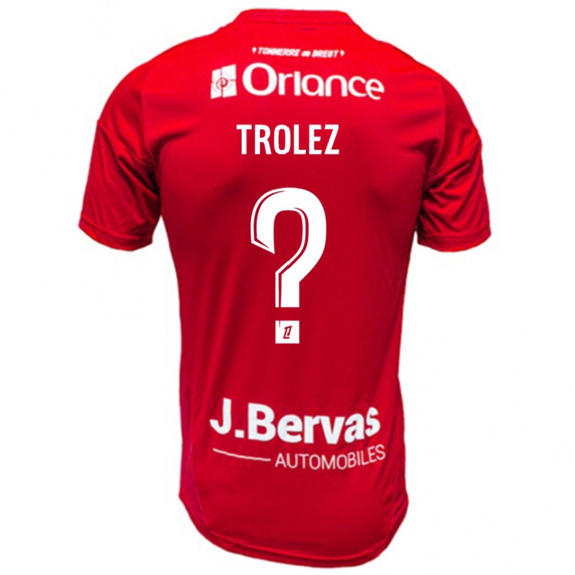 Kandiny Hombre Camiseta Loann Trolez #0 Rojo Blanco 1ª Equipación 2024/25 La Camisa Chile