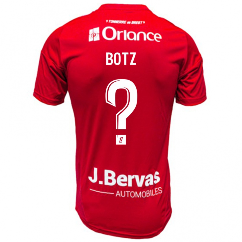 Kandiny Hombre Camiseta Léo Botz #0 Rojo Blanco 1ª Equipación 2024/25 La Camisa Chile