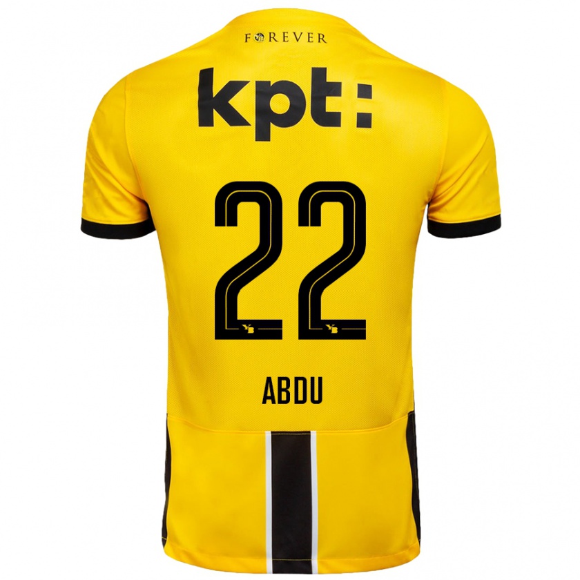 Kandiny Hombre Camiseta Abdu Conté #22 Amarillo Negro 1ª Equipación 2024/25 La Camisa Chile