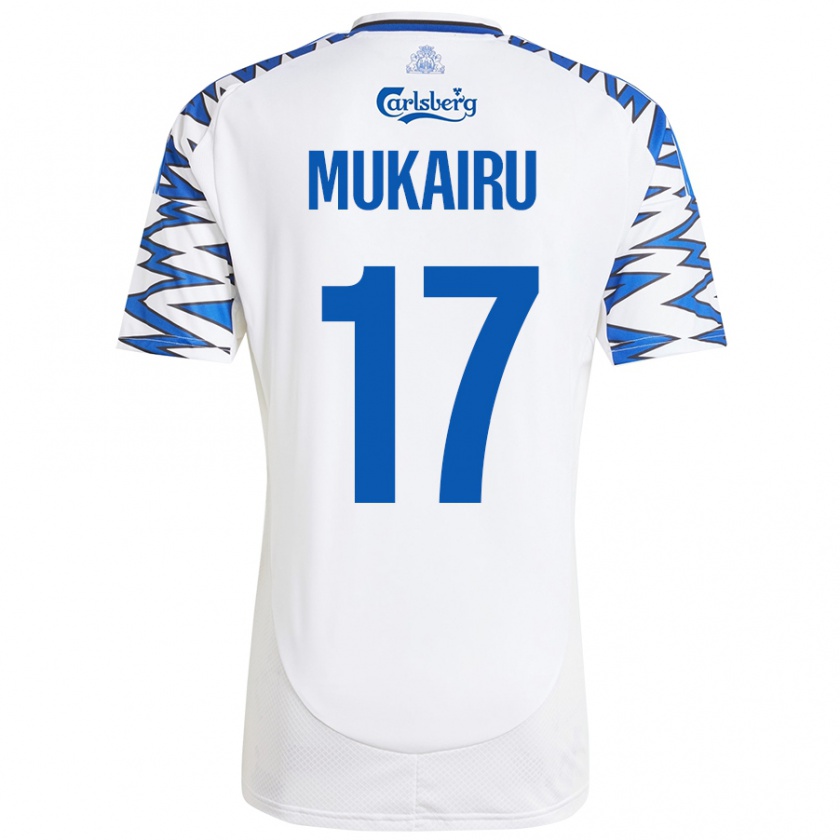 Kandiny Hombre Camiseta Paul Mukairu #17 Blanco Azul Cielo 1ª Equipación 2024/25 La Camisa Chile