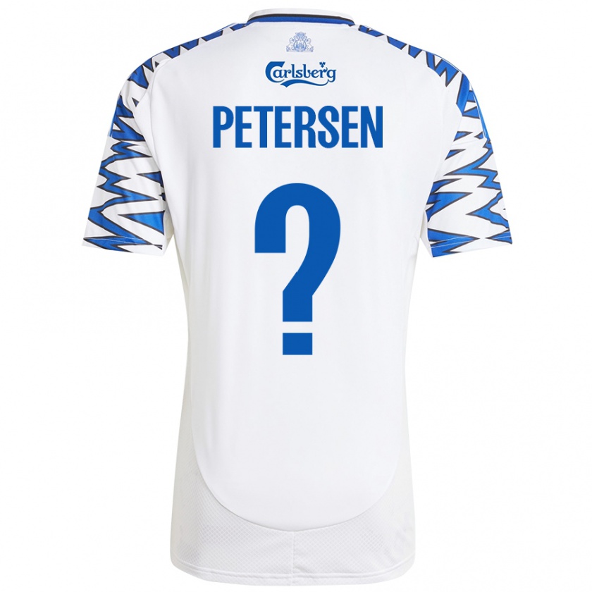 Kandiny Hombre Camiseta Frederik Petersen #0 Blanco Azul Cielo 1ª Equipación 2024/25 La Camisa Chile