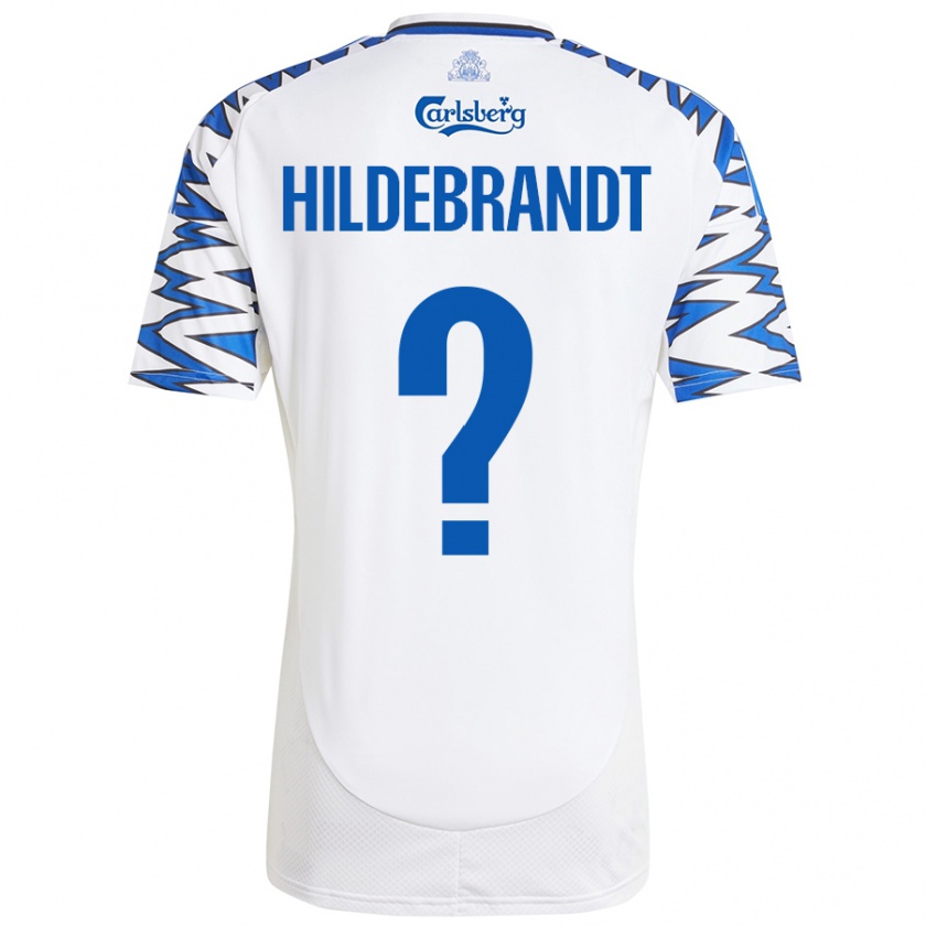 Kandiny Hombre Camiseta Sylvester Hildebrandt #0 Blanco Azul Cielo 1ª Equipación 2024/25 La Camisa Chile