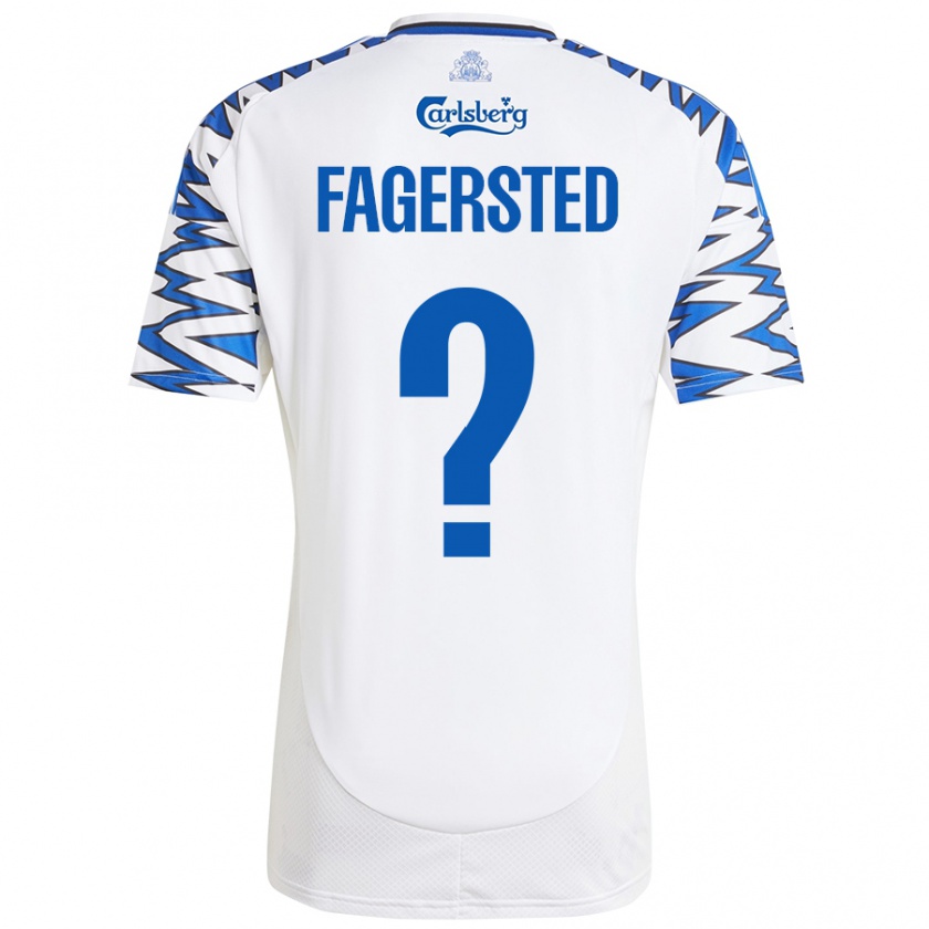 Kandiny Hombre Camiseta Johan Fagersted #0 Blanco Azul Cielo 1ª Equipación 2024/25 La Camisa Chile