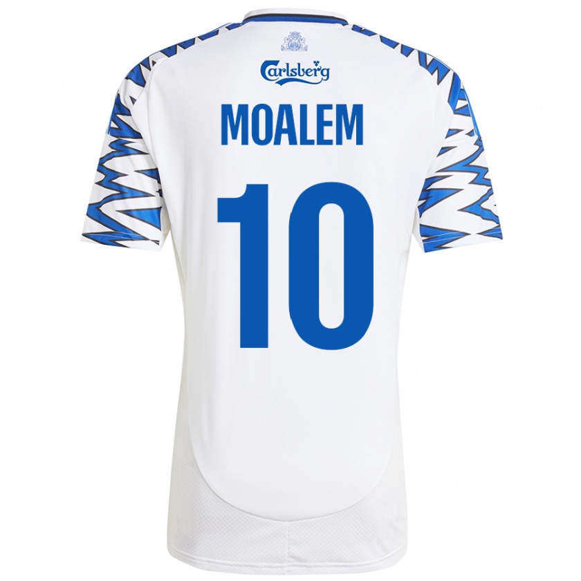 Kandiny Hombre Camiseta Jonathan Moalem #10 Blanco Azul Cielo 1ª Equipación 2024/25 La Camisa Chile