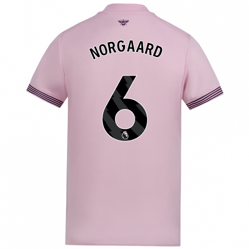 Kandiny Hombre Camiseta Christian Nørgaard #6 Rosa 2ª Equipación 2024/25 La Camisa Chile