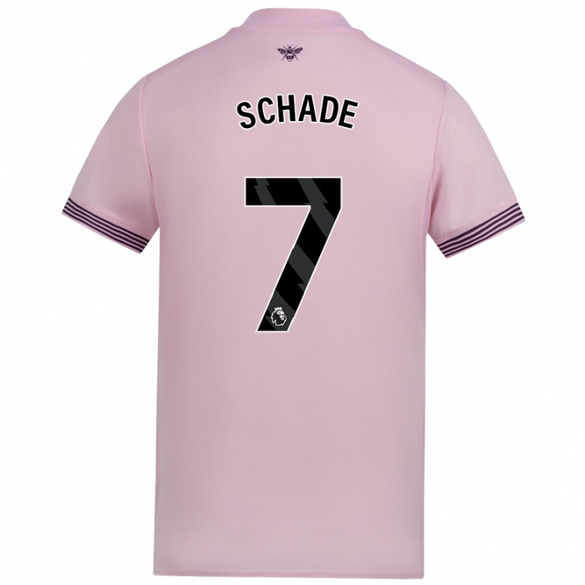 Kandiny Hombre Camiseta Kevin Schade #7 Rosa 2ª Equipación 2024/25 La Camisa Chile