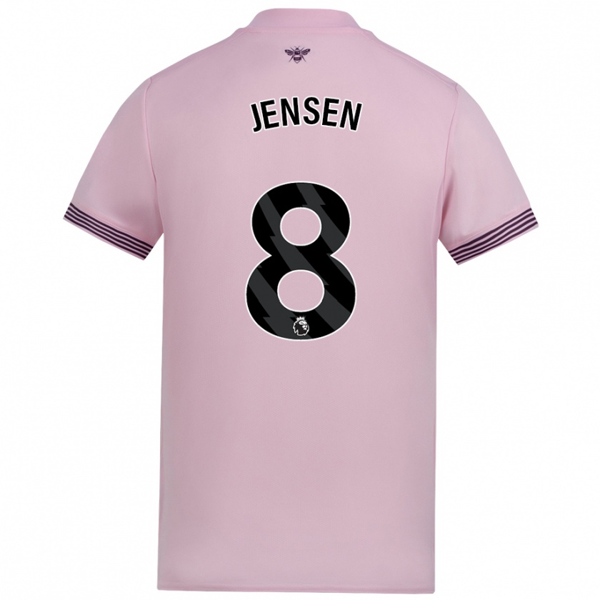 Kandiny Hombre Camiseta Mathias Jensen #8 Rosa 2ª Equipación 2024/25 La Camisa Chile