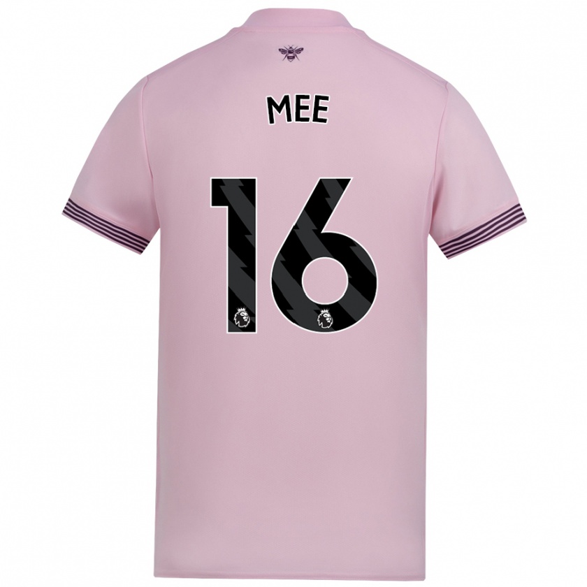 Kandiny Hombre Camiseta Ben Mee #16 Rosa 2ª Equipación 2024/25 La Camisa Chile