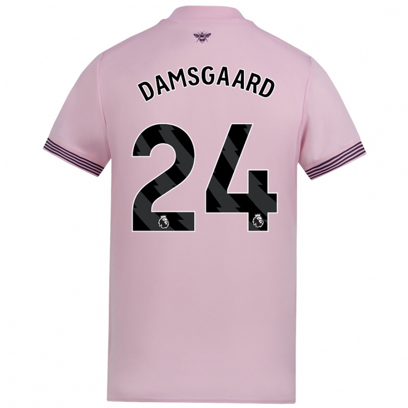 Kandiny Hombre Camiseta Mikkel Damsgaard #24 Rosa 2ª Equipación 2024/25 La Camisa Chile