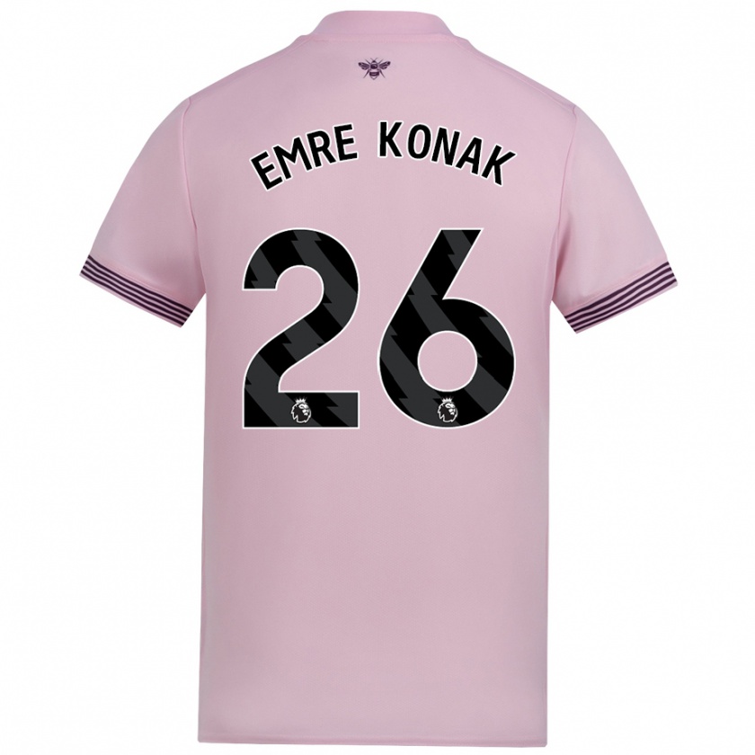 Kandiny Hombre Camiseta Yunus Emre Konak #26 Rosa 2ª Equipación 2024/25 La Camisa Chile