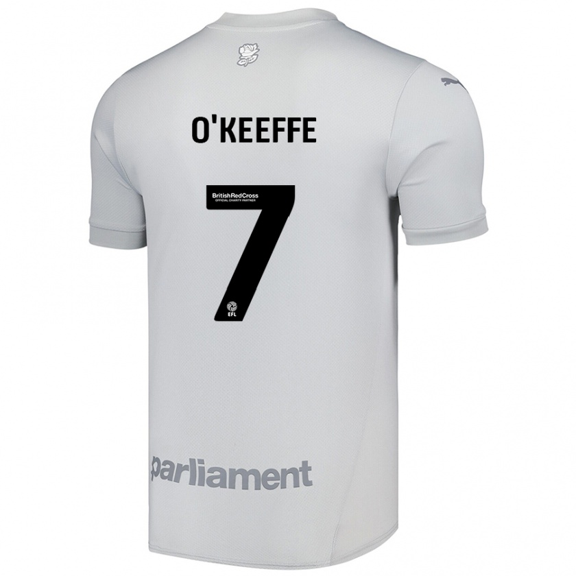 Kandiny Hombre Camiseta Corey O'keeffe #7 Gris Plata 2ª Equipación 2024/25 La Camisa Chile