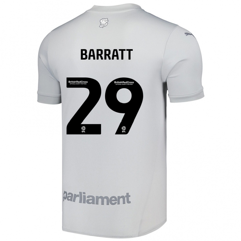 Kandiny Hombre Camiseta Connor Barratt #29 Gris Plata 2ª Equipación 2024/25 La Camisa Chile