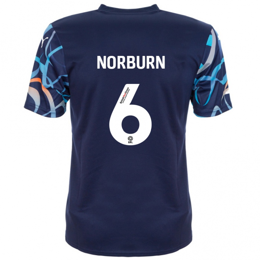 Kandiny Hombre Camiseta Oliver Norburn #6 Azul Marino 2ª Equipación 2024/25 La Camisa Chile