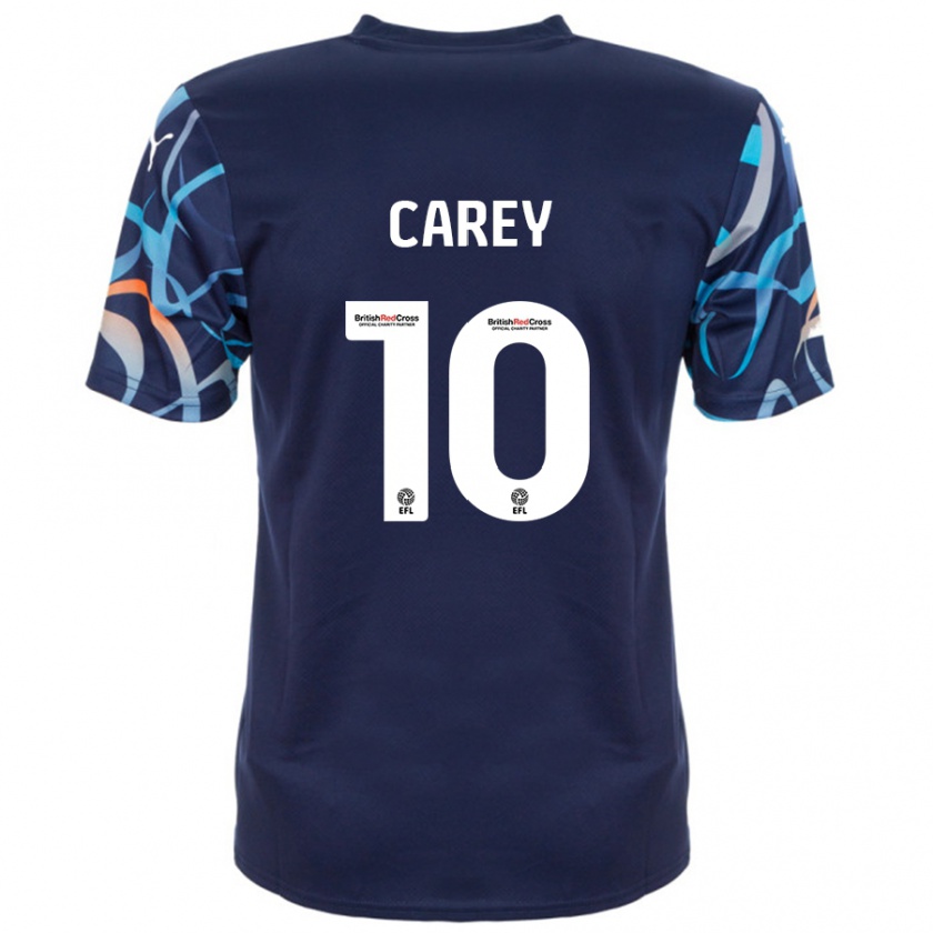 Kandiny Hombre Camiseta Sonny Carey #10 Azul Marino 2ª Equipación 2024/25 La Camisa Chile