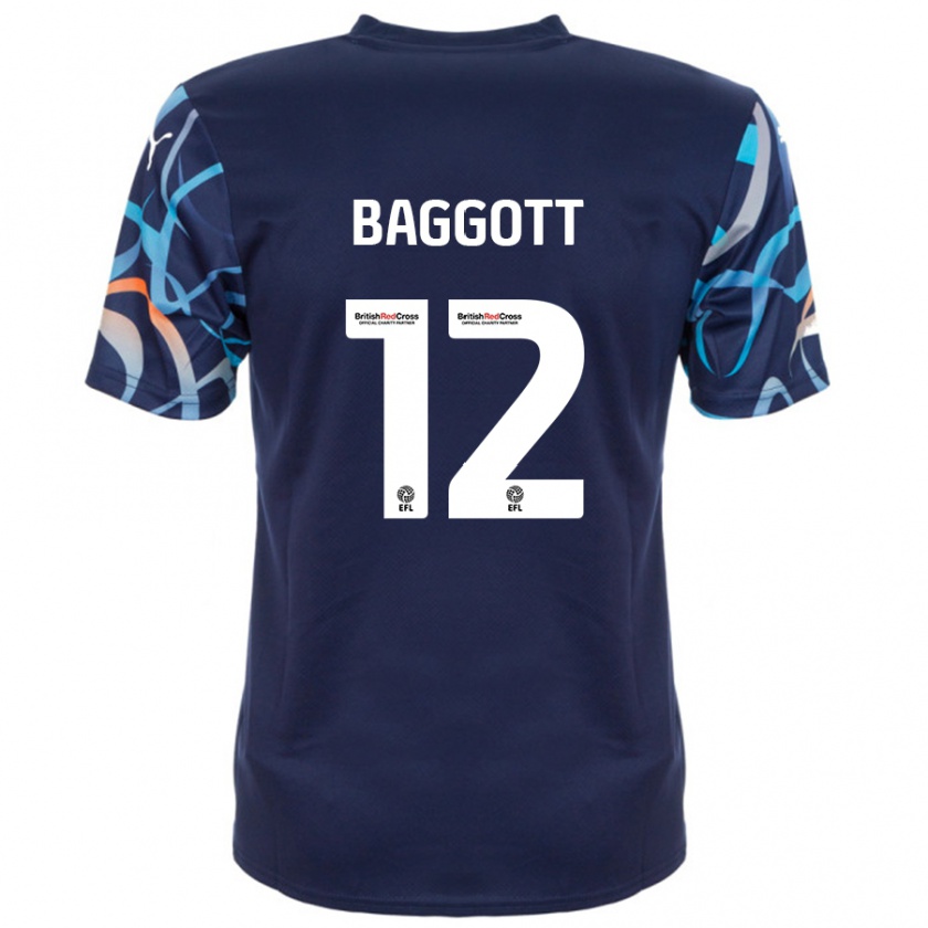 Kandiny Hombre Camiseta Elkan Baggott #12 Azul Marino 2ª Equipación 2024/25 La Camisa Chile